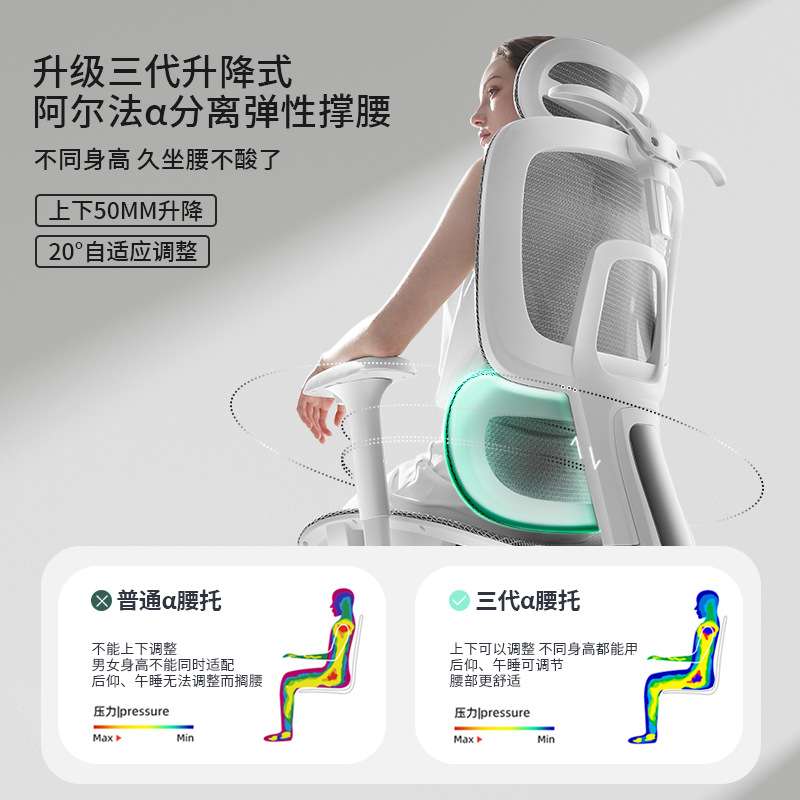 办公室人体工学椅子靠背久坐电脑现代简约美用书房电竞座椅布艺椅