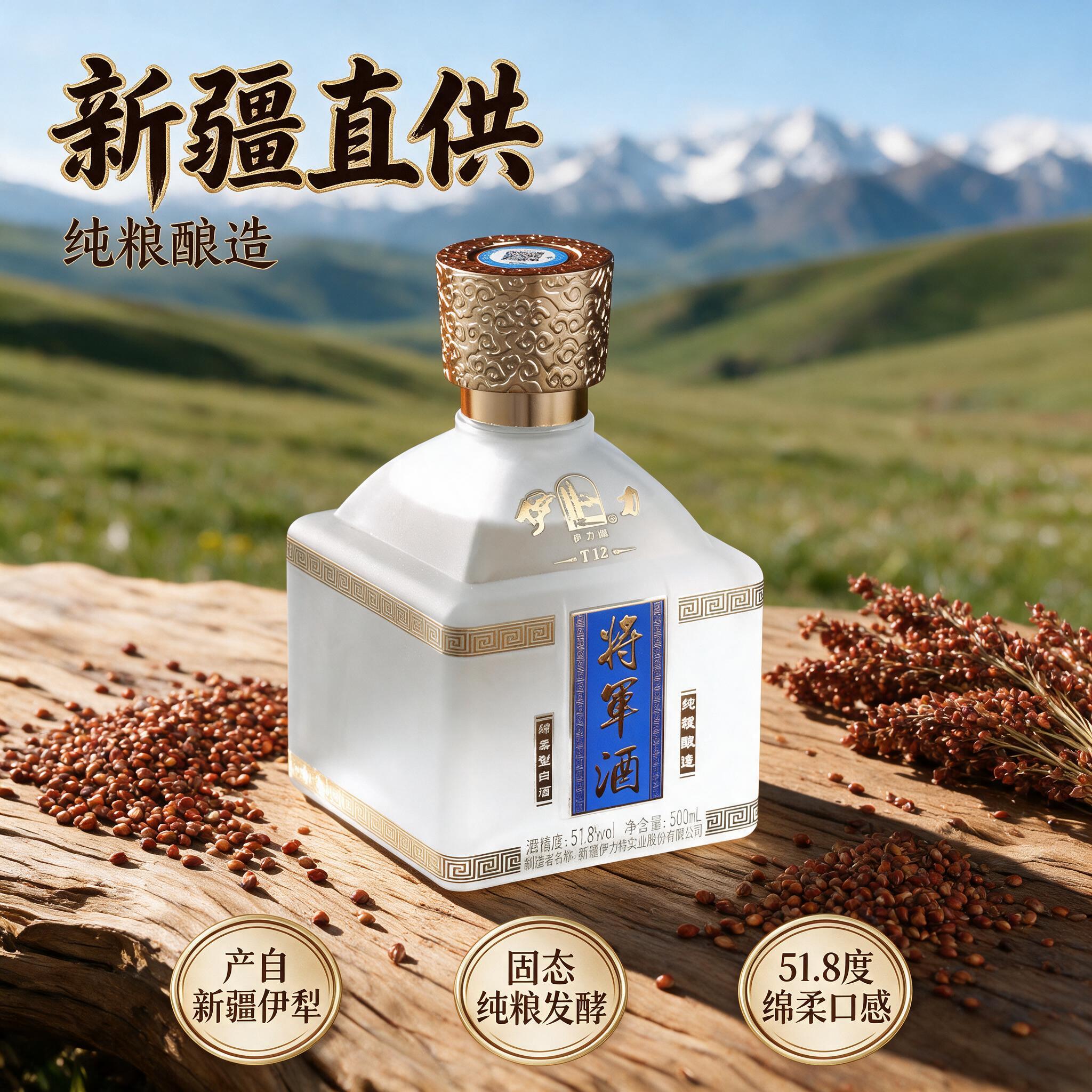 伊力将军伊力特T12绵柔型白酒整箱新疆白酒送礼【官方正品】