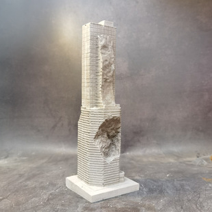 冬官手作 水泥混凝土鱼缸v造景石雕像摆件装饰城市废墟巨石阵方缸