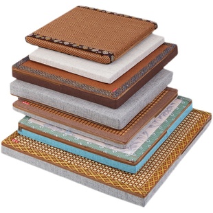 红木沙发坐垫中式l乳胶椅子实木太师椅椰棕海绵加厚座垫硬凉席布