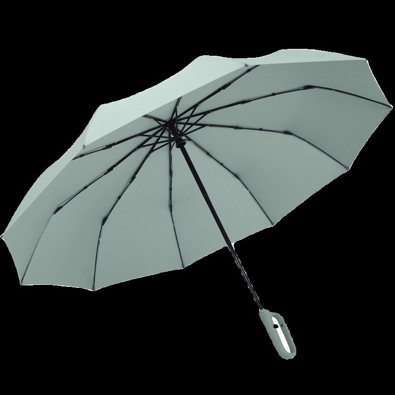 创意环扣手柄设计全自动10骨y抗风伞简约纯色三折自开收男女折叠