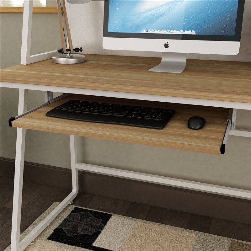 电脑桌键盘托架办公家用键盘拖配件木质K托盘键盘抽屉静音吊装轨