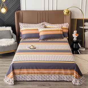 100%全棉床单单件1.2q/1.5/1.8/2m床品单双人加大圆角被单子纯棉