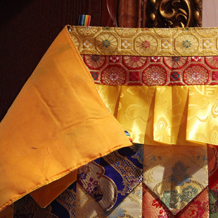 藏传佛堂装饰用j品帷幔装饰墙围桌围挂帘藏式横幅普玛黄色围幔