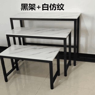 单张40宽铁艺高低桌流水台v手捧花束花店花架小桌子落地橱窗展台