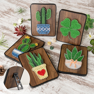 弦丝画绿植亲子活动dpiy手工制作礼物材料创意学生活动绕线钉子画