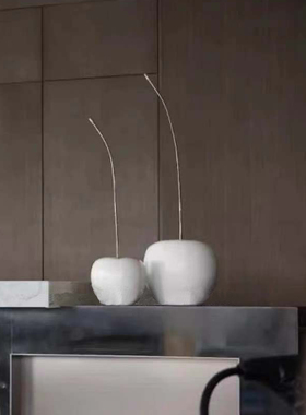 样板房售楼部酒店大厅接待台铜加树脂樱桃大摆件雕塑X客厅玄关饰