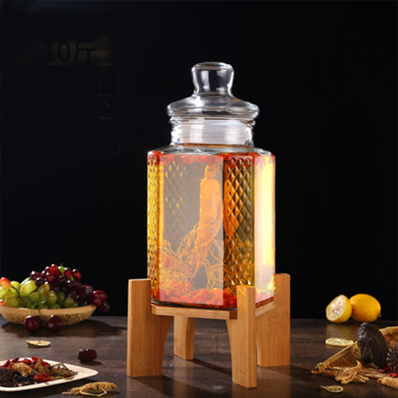 双龙加厚玻璃泡酒瓶带龙头10斤20酒G缸人参酒坛密封酵素瓶酒桶容