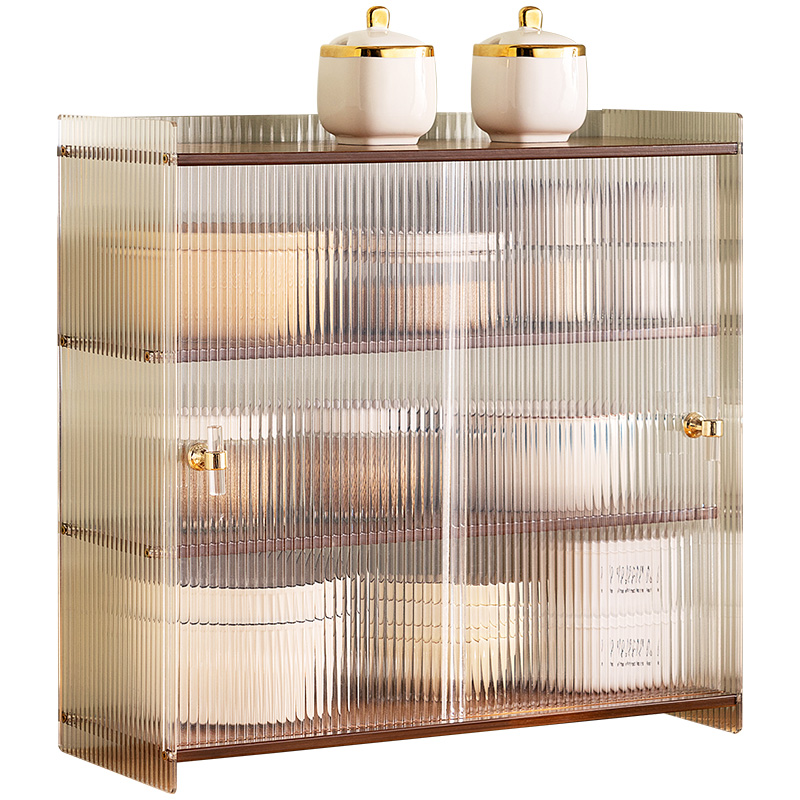 厨房碗柜置物架柜式碗盘收纳架盒碗架G调料架储物柜碗筷柜子多功