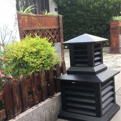 厂家直销铝合金别墅m屋顶烟囱帽方形排烟通气帽防雨百叶别墅防雨
