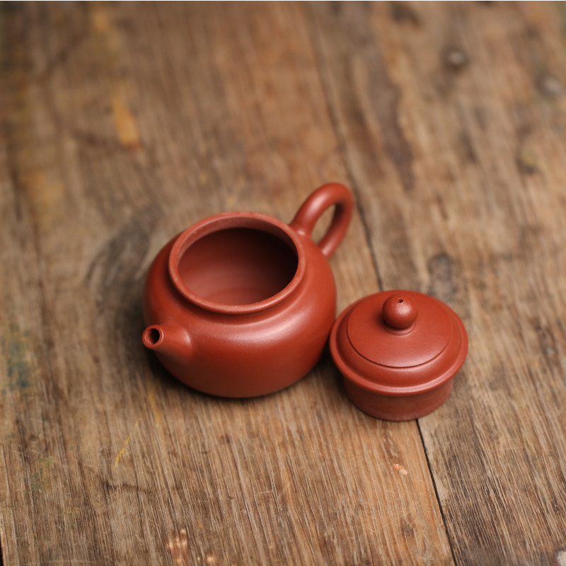 紫砂朱泥小德钟壶 m宽口工夫茶壶茶具冲茶壶冲罐手把小巧家用入门