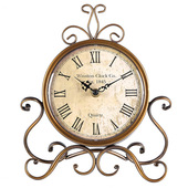 欧式 饰摆 铁艺静音创意座钟复古轻奢时B钟客厅卧室床头台面钟表装