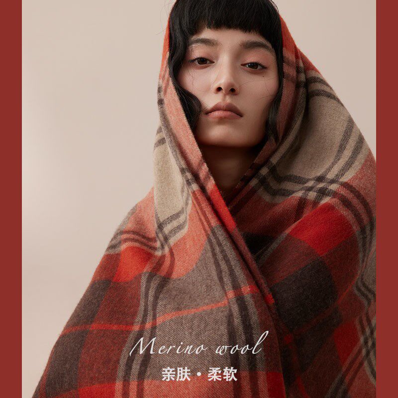 温暖如初丨d100%羊毛家用客厅毯子办公室午睡毛毯小被子空调盖毯