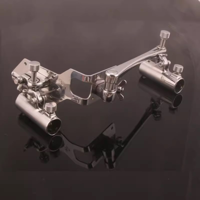 钓箱双炮台支架微调零晃动不锈钢加厚竞技黑坑万向拐角Z配件智钓