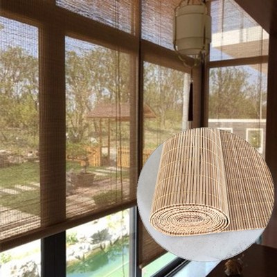 竹帘窗帘卷帘门帘升降o遮光隔断碳化屏风帘阳台遮阳中式手拉式家