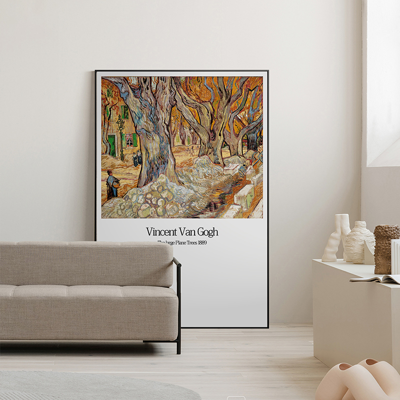 梵高装饰画法f式轻奢客厅沙发背景墙复古落地挂画世界名画卧室玄
