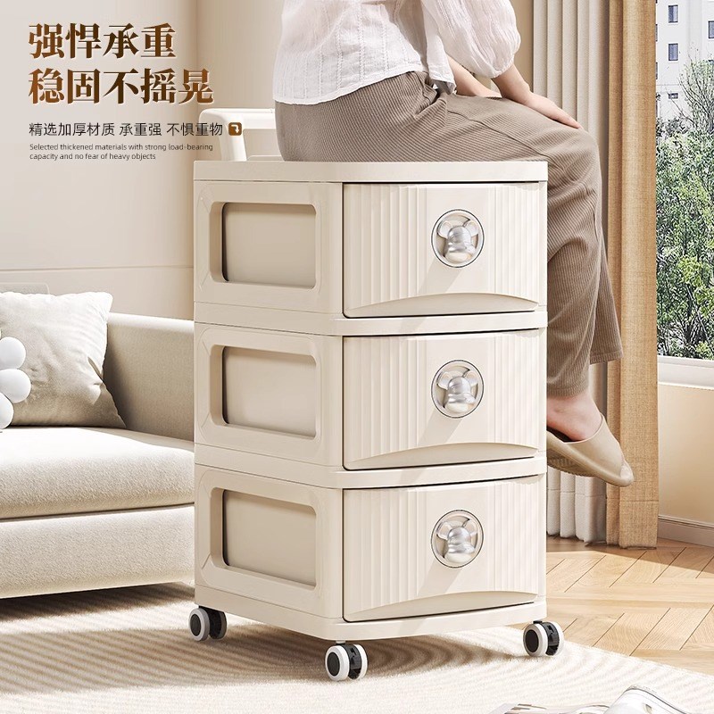 收纳柜抽屉式小推车置物架子零食玩具杂物桌下储物柜移动分层家用