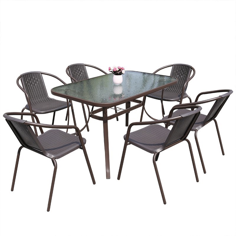 户外桌椅庭院室外露天阳台休闲茶几三件套花园露台茶桌椅带伞组合