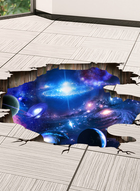 3D立体墙贴纸天花板客厅墙壁纸装饰自粘吊顶星空贴画宿舍宇宙星球