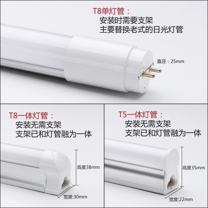 一体化led灯管T5超亮t8日光灯长条灯条家用全套节能支架光管1米2