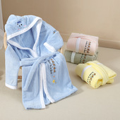 儿童浴袍连帽斗篷可穿式 游泳浴巾比纯棉吸水中大童专用睡袍浴衣厚