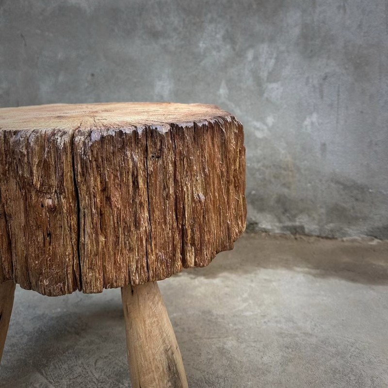 老木头朽木枯木茶几侘寂风户外庭院阳台小茶桌原木风创意特色茶台