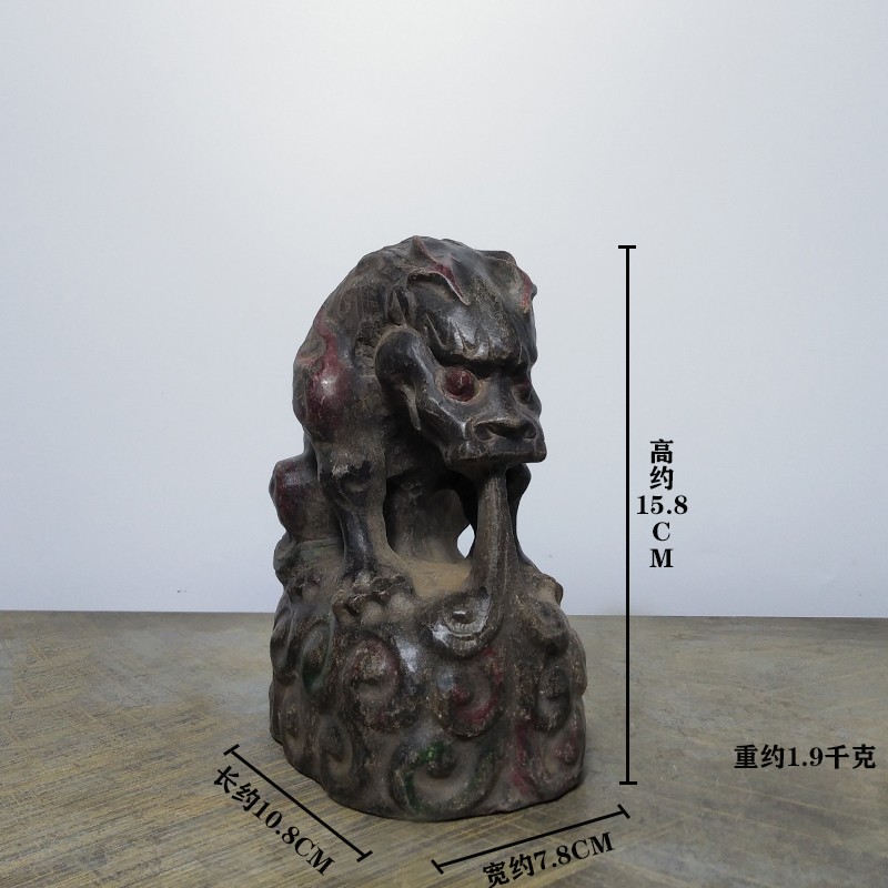 仿古石雕天然青石祥云吸水兽中式复古摆件茶席装饰品摆设摆件包邮图片