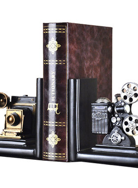 欧式书挡复古书立创意书房摆件书靠书夹美式家居样板间装饰品摆设