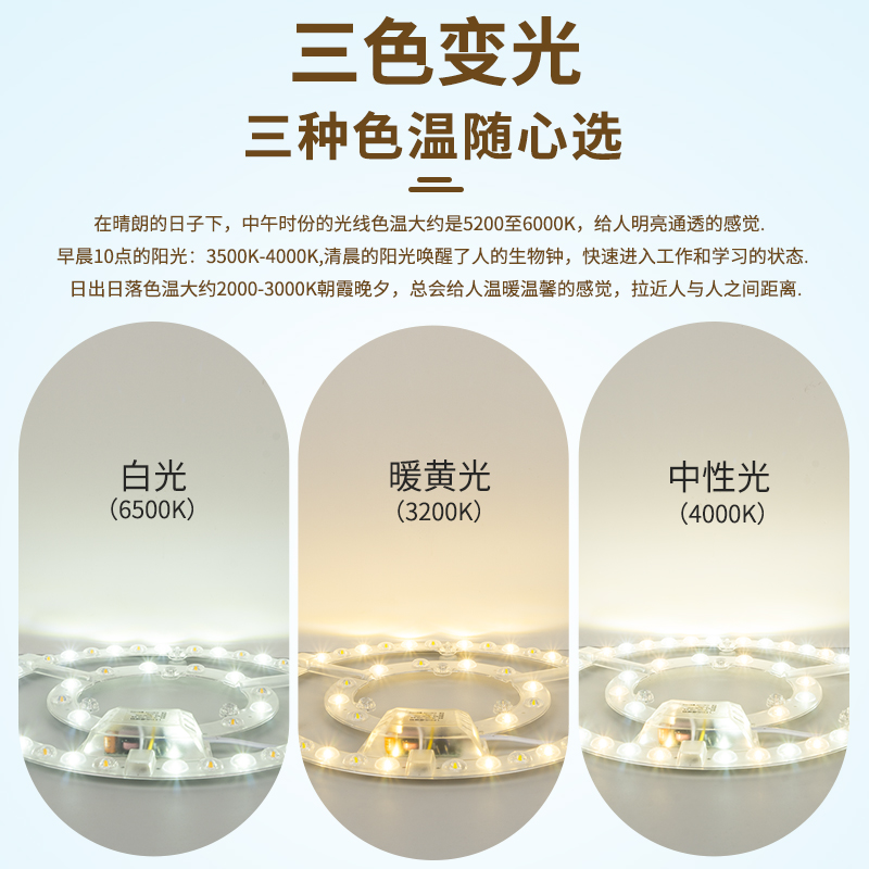 LED光源单圈双圈三圈圆形模组灯条灯芯 室内家用客厅卧室吸顶灯
