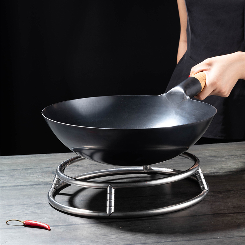 圆形锅架漏勺架子厨房置物架子锅盖架不锈钢炒锅架子过滤网架隔热