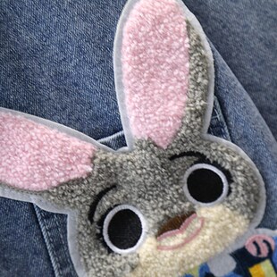 女童牛仔外套春秋季2024新款兔子薄款儿童小女孩宝宝秋款洋气秋装