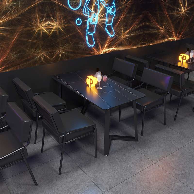 复古小酒馆工业风酒吧咖啡厅烧烤店餐馆主题餐厅岩板餐桌桌椅组合