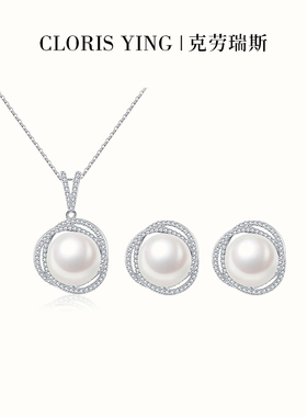 925银面包珍珠项链套装