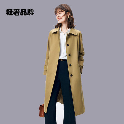 朗姿约定高端卡其色风衣女2025新款赫本风复古上衣流行秋季外套薄