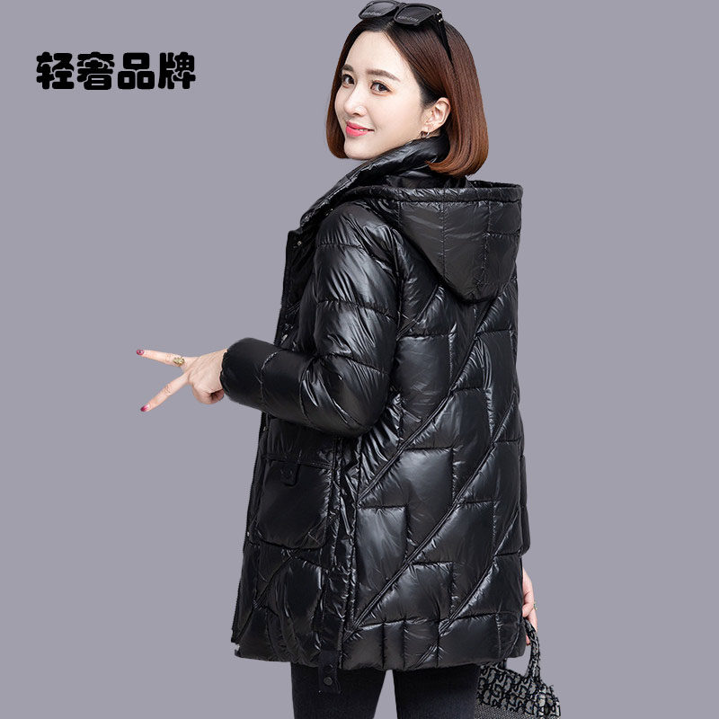 朗姿约定亮面棉袄外套羽绒棉服女中长款2026年冬装新款装加厚棉衣