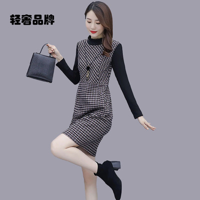 朗姿约定连衣裙子女士装春秋冬季2025年新款小个子加绒加厚中长裙