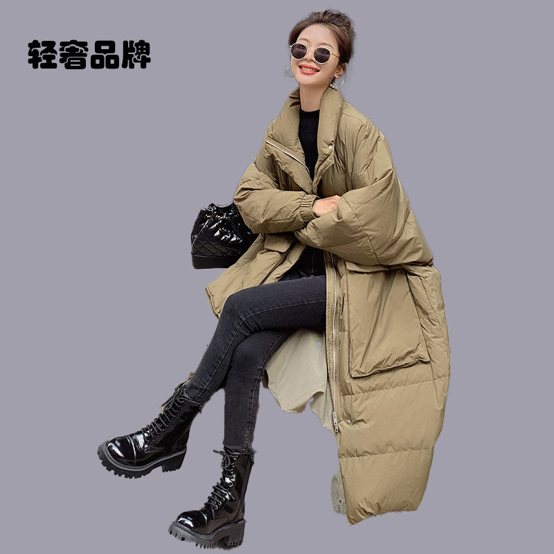 朗姿约定加厚保暖羽绒服女2026冬季新款韩版中长款过膝白鸭绒外套