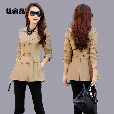 朗姿约定矮个子风衣女短款2025显瘦气质双排扣休闲百搭气质外套女