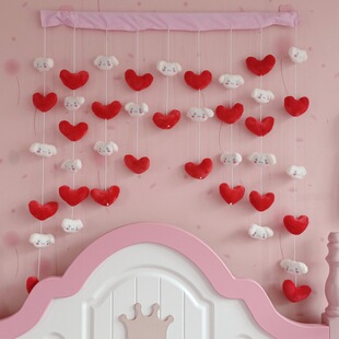 爱心玉桂狗可爱小兔门帘卧室帘阻隔帘免打孔门帘可爱少女心门帘