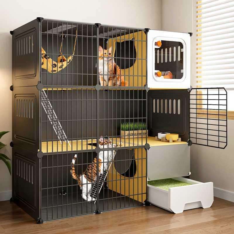 猫笼子家用室内超大自由空间一室一厅一卫猫窝猫厕所一体猫别墅柜图片