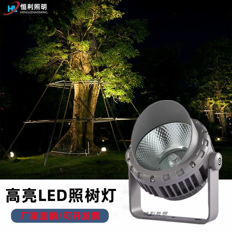 LED圆形投光灯照树灯射灯户外防水景观园林草坪插地灯广告灯射灯
