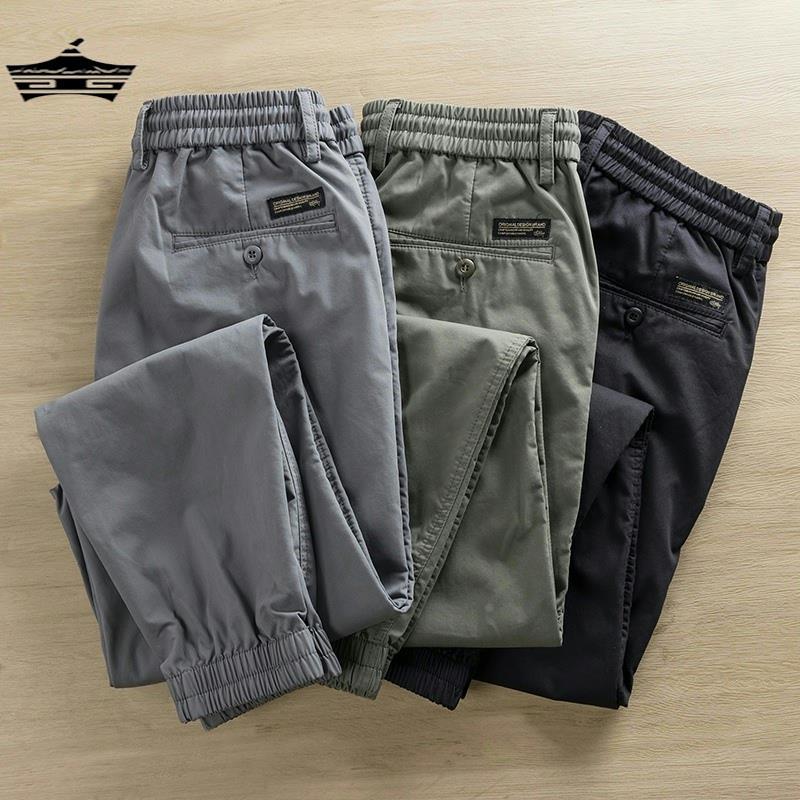 干活穿的裤子男耐磨建筑工人工地工作服秋冬季大码宽松束脚劳保裤