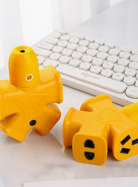 大功率工程地拖插座大字黄色工地地拖插排人字带灯接线插板