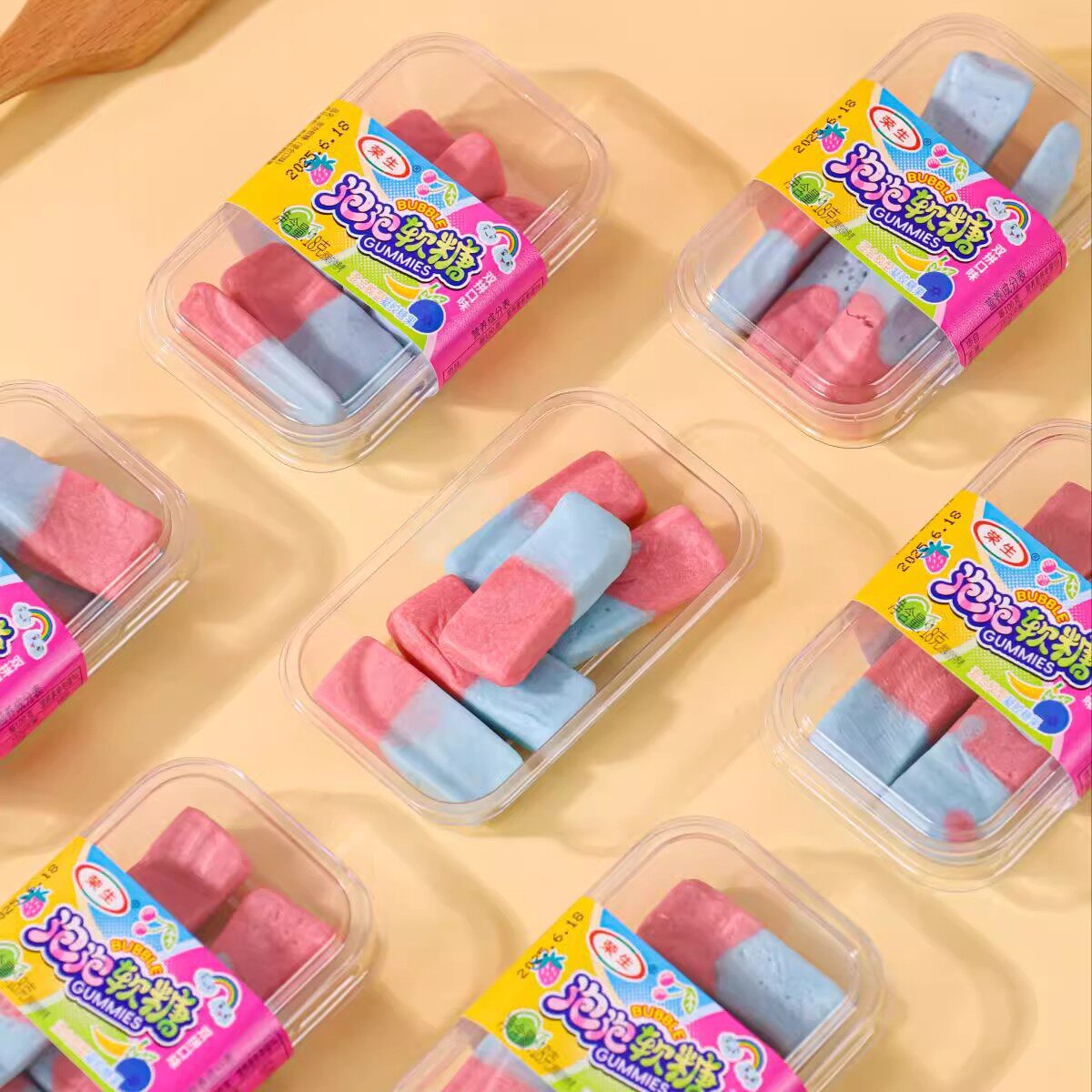 可吞咽口香糖泡泡软糖多口味网红嚼嚼糖学生儿童糖果休闲解馋零食