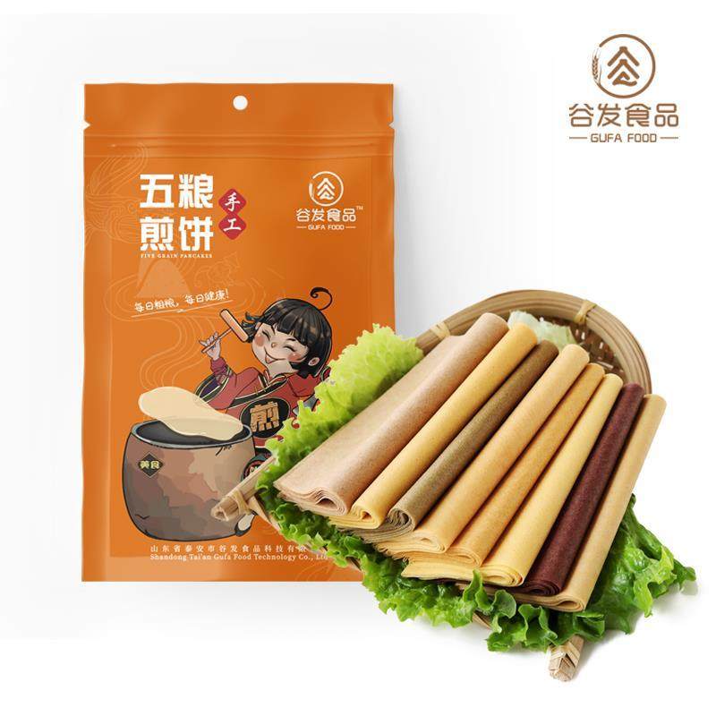谷发食品五粮煎饼泰山粗粮软煎饼泰安特产山东纯手工杂粮即食煎饼