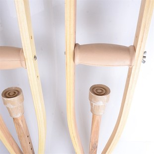 腋下拐杖残疾人双拐木头防滑木质腋拐I扙老人助行器可调节双拐