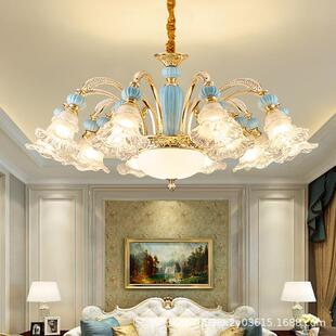 欧式吊灯陶瓷客厅灯朝下2026年新款现代简约大气家用卧室餐厅灯具