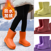 2025新款 防滑保暖加绒加厚中筒鞋 雨鞋 防水雪地靴女士秋冬季 劳保鞋