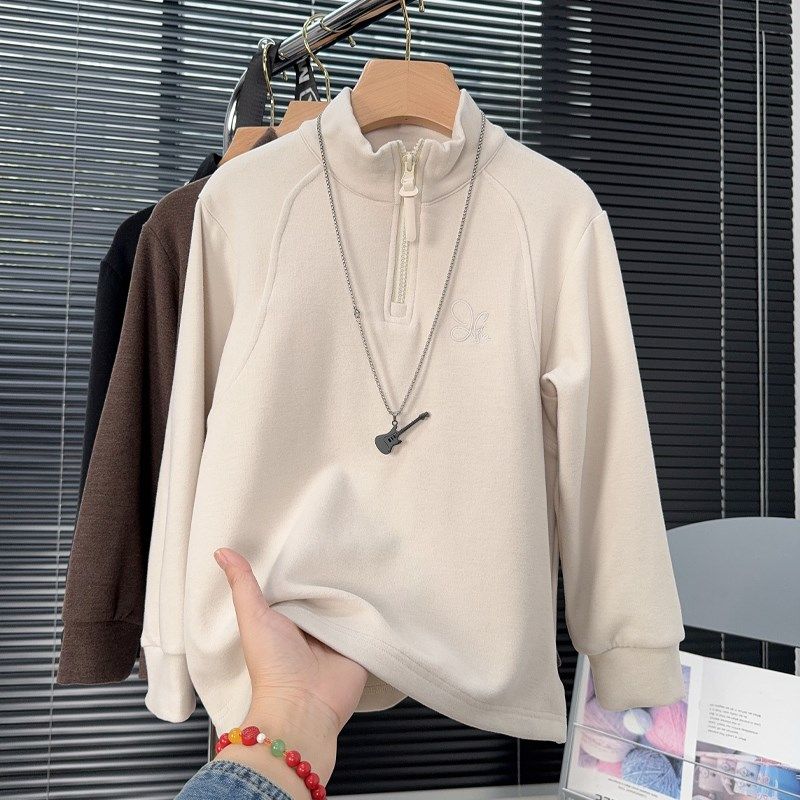 牛哆哆童装男童澳绒打底衫冬季中大童保暖半拉链T恤儿童上衣76050,童装/婴儿装/亲子装,T恤,淘宝优惠券,粉丝福利购,淘宝优惠卷