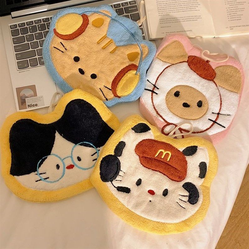 卡通可爱小猫卫生间厨房擦手巾家用挂式手帕珊瑚手巾抹布吸水毛巾,家庭/个人清洁工具,厨房擦手巾,淘宝优惠券,粉丝福利购,淘宝优惠卷